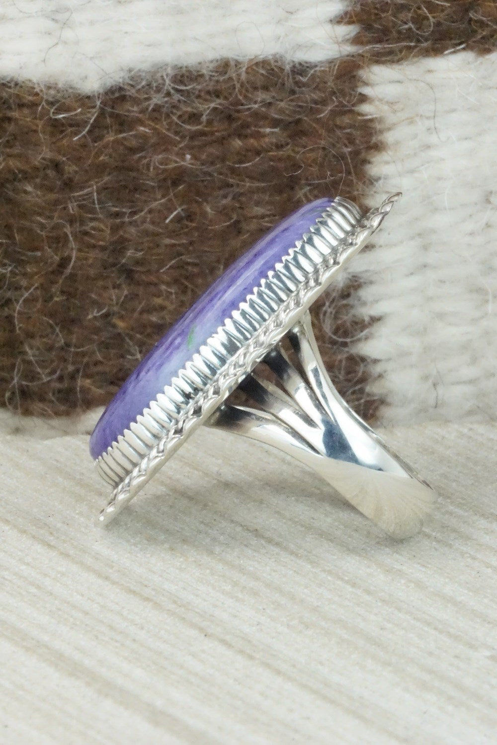 Charoite & Sterling Silver Ring - Alvin Joe - Size 10.25
