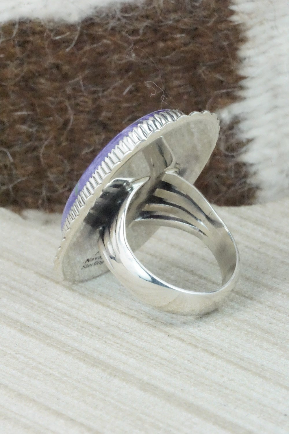 Charoite & Sterling Silver Ring - Alvin Joe - Size 10.25