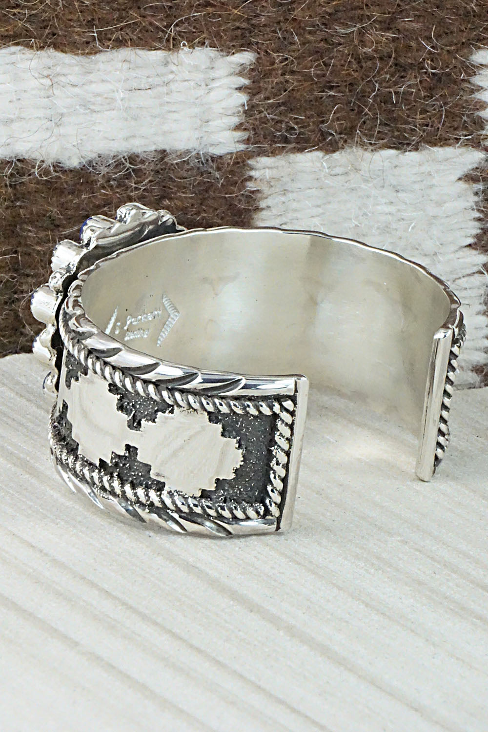 Spiny Oyster, Lapis & Sterling Silver Bracelet - Sandra Parkett