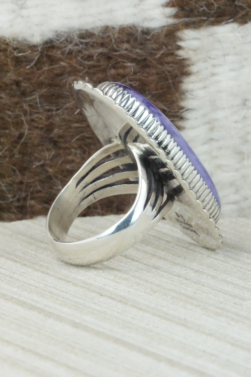 Charoite & Sterling Silver Ring - Alvin Joe - Size 10.25