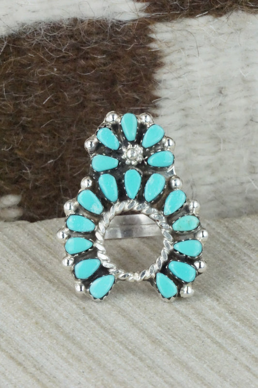 Turquoise & Sterling Silver Ring - Vangie Tsabatsaye - Size 6.75