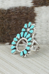 Turquoise & Sterling Silver Ring - Vangie Tsabatsaye - Size 8.25