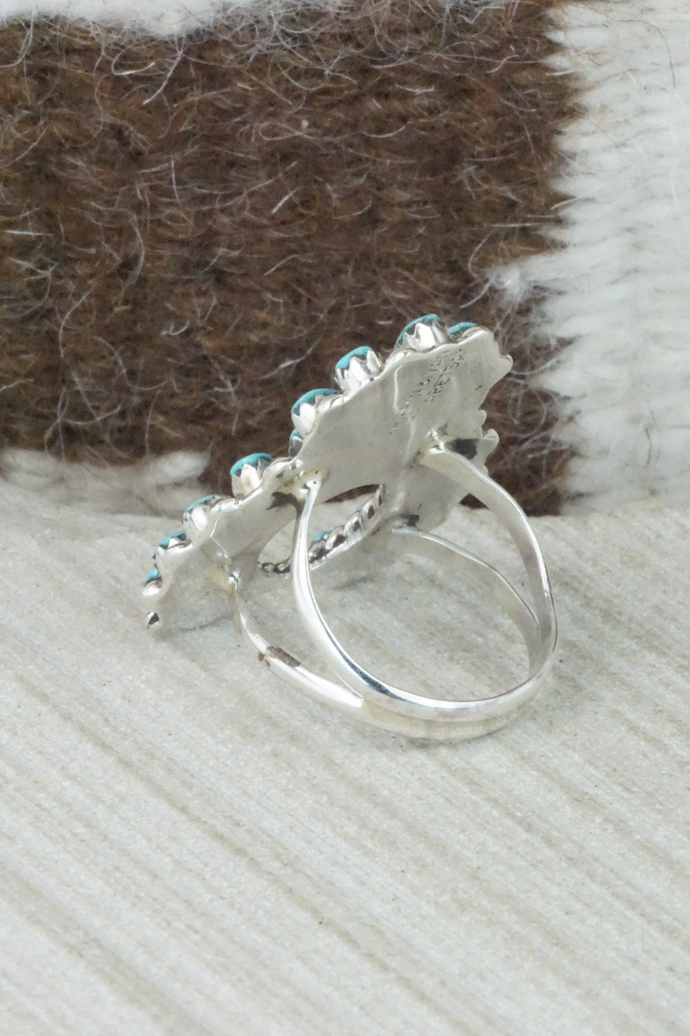 Turquoise & Sterling Silver Ring - Vangie Tsabatsaye - Size 6.75