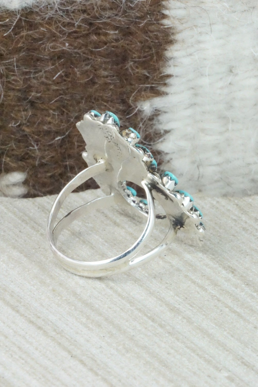 Turquoise & Sterling Silver Ring - Vangie Tsabatsaye - Size 6.75