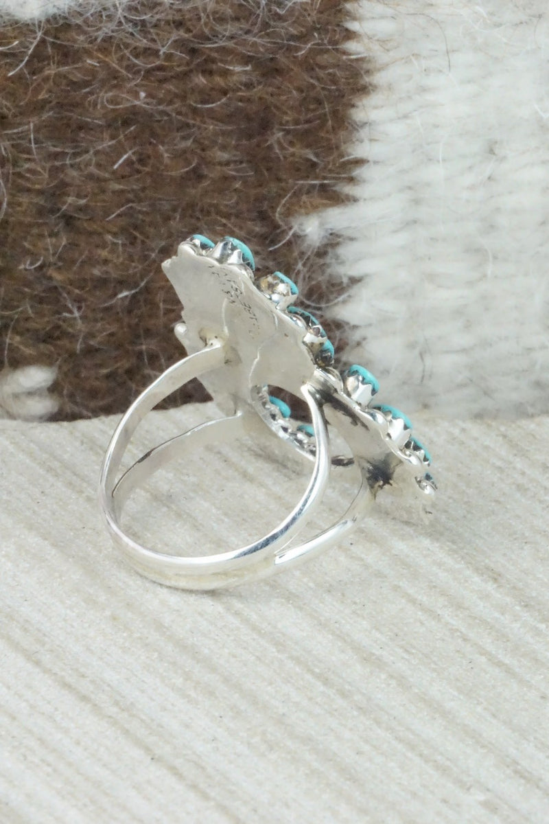 Turquoise & Sterling Silver Ring - Vangie Tsabatsaye - Size 5.75