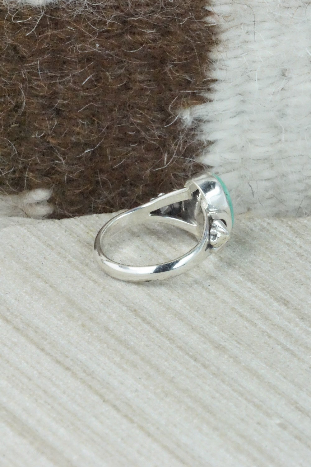 Turquoise & Sterling Silver Ring - Andrew Vandever - Size 5.75