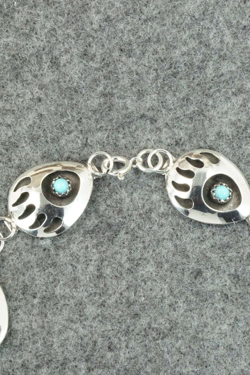 Turquoise & Sterling Silver Link Bracelet - Leta Parker