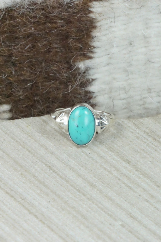 Turquoise & Sterling Silver Ring - Andrew Vandever - Size 6.5