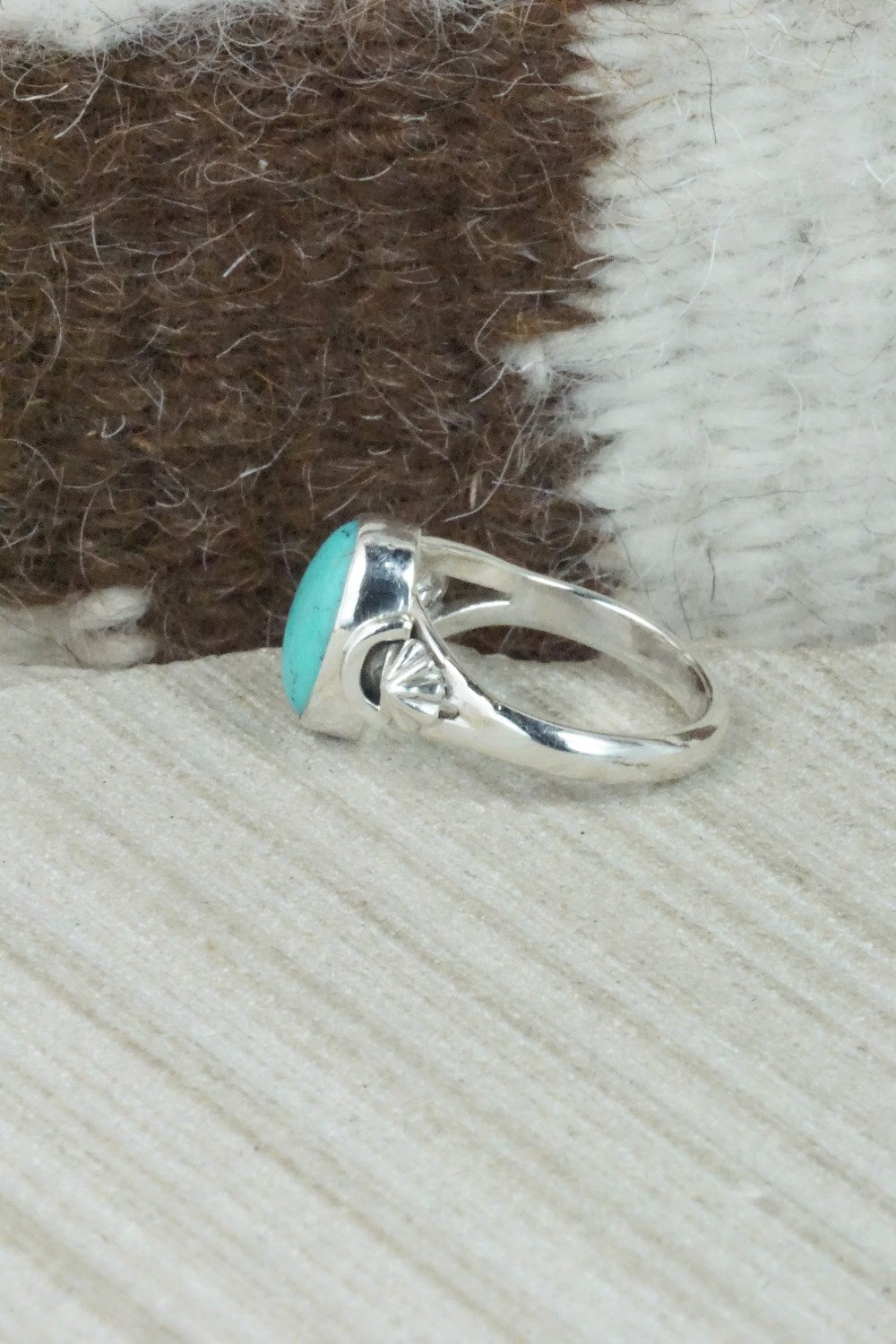 Turquoise & Sterling Silver Ring - Andrew Vandever - Size 6.5