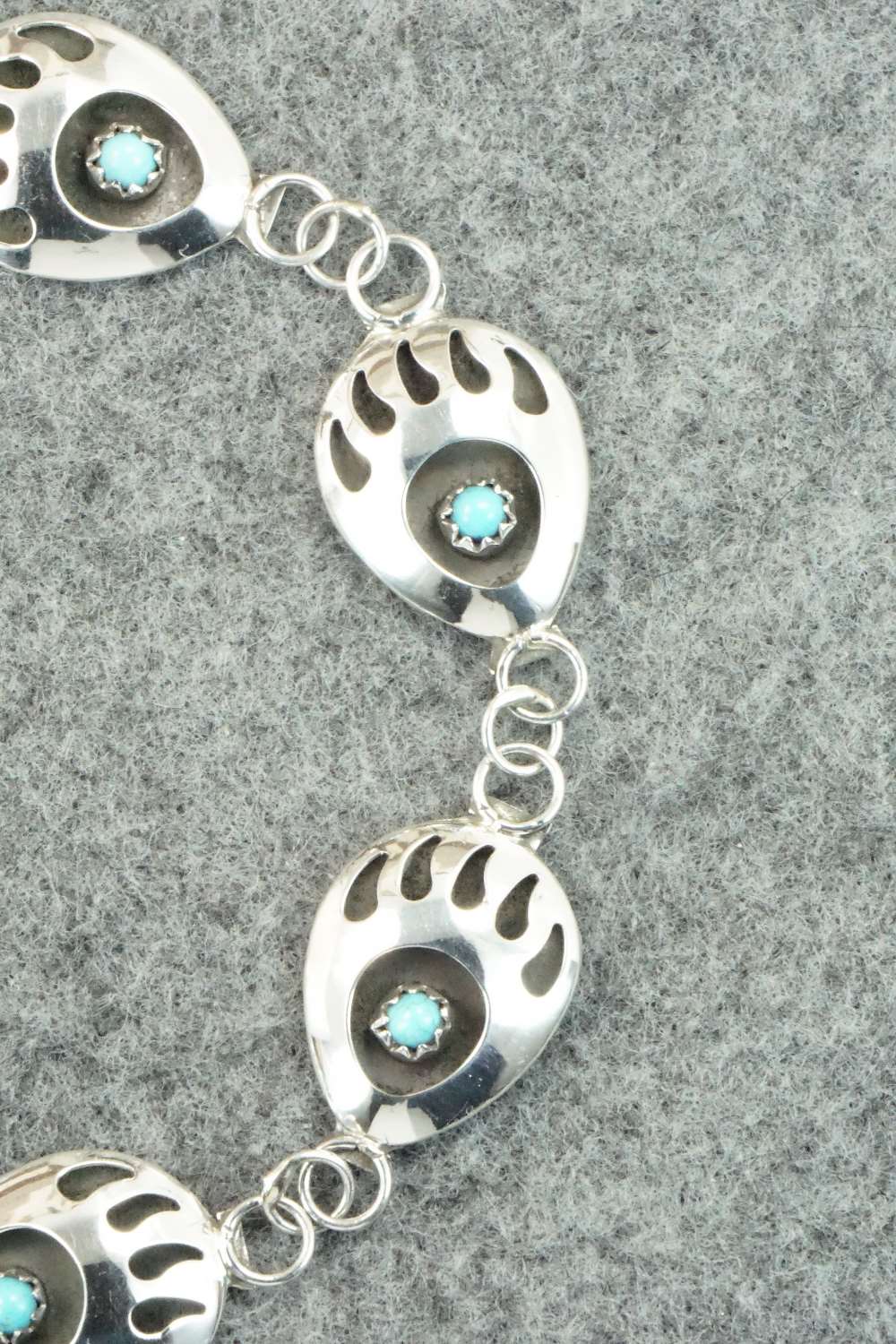 Turquoise & Sterling Silver Link Bracelet - Leta Parker