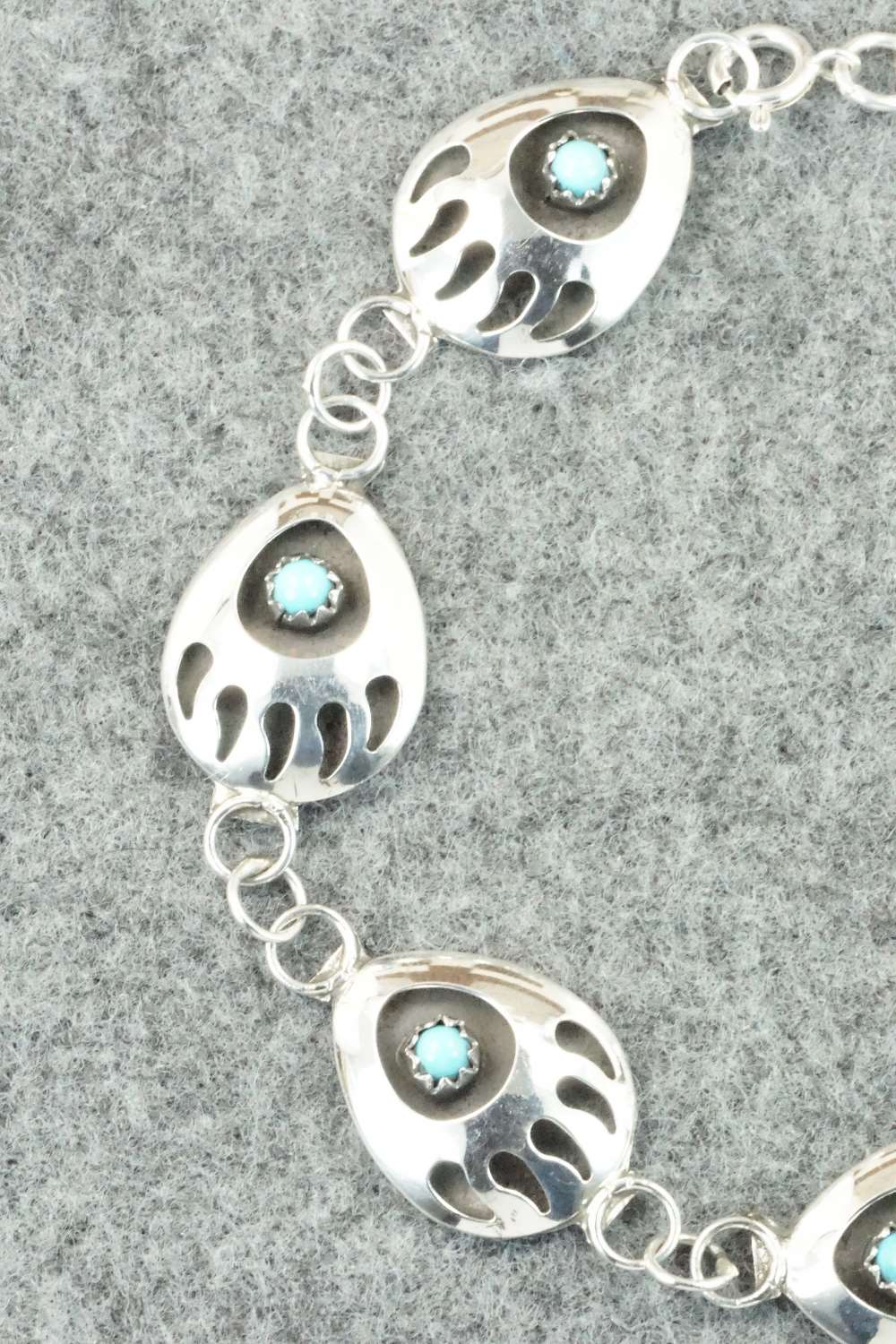 Turquoise & Sterling Silver Link Bracelet - Leta Parker