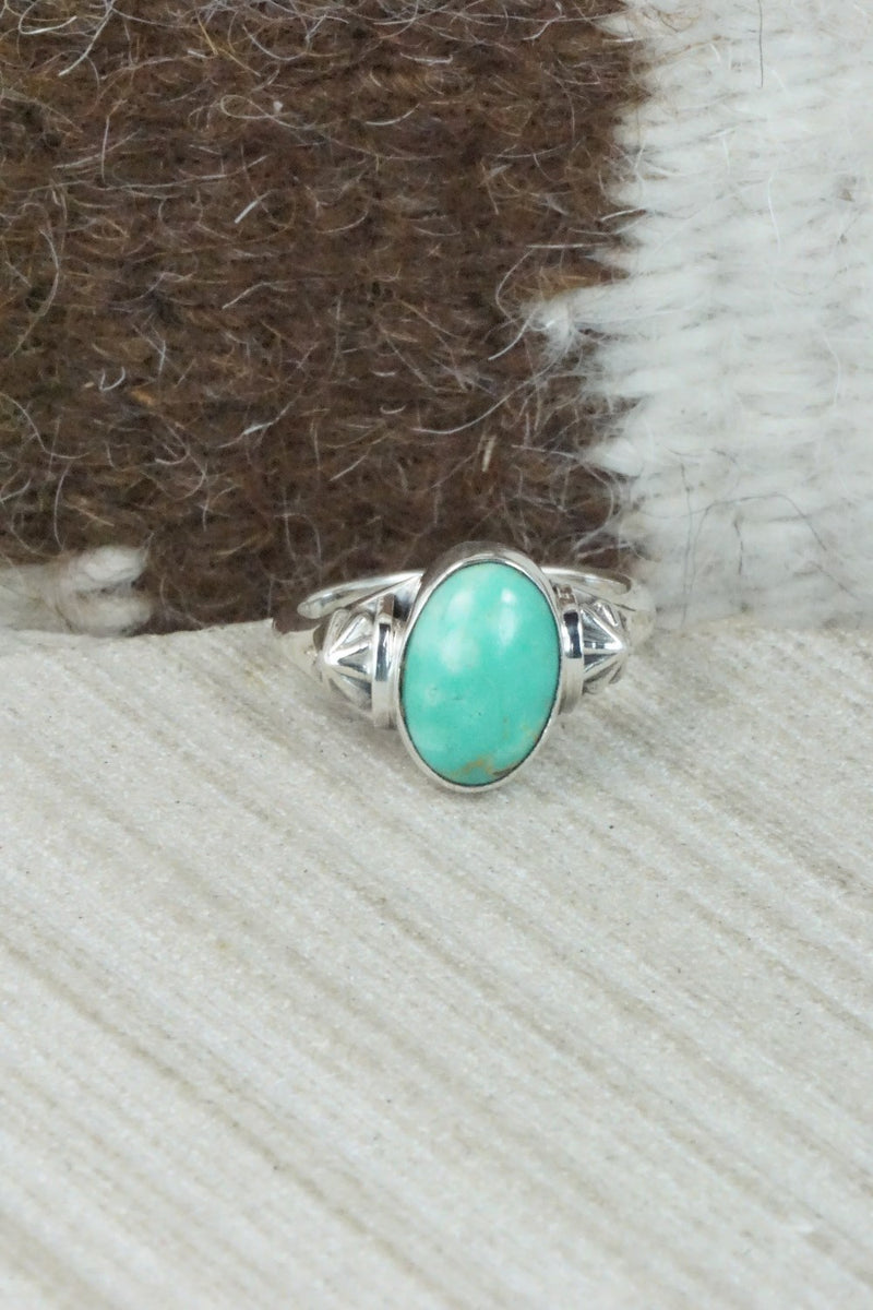 Turquoise & Sterling Silver Ring - Andrew Vandever - Size 6.5
