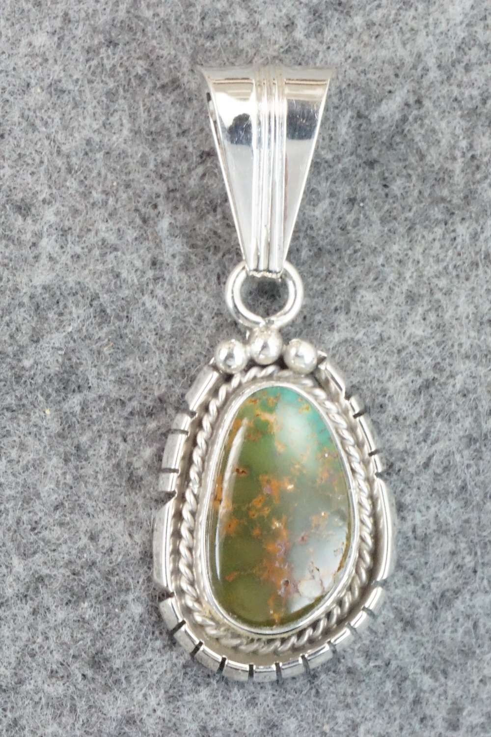 Turquoise & Sterling Silver Pendant - Samuel Yellowhair
