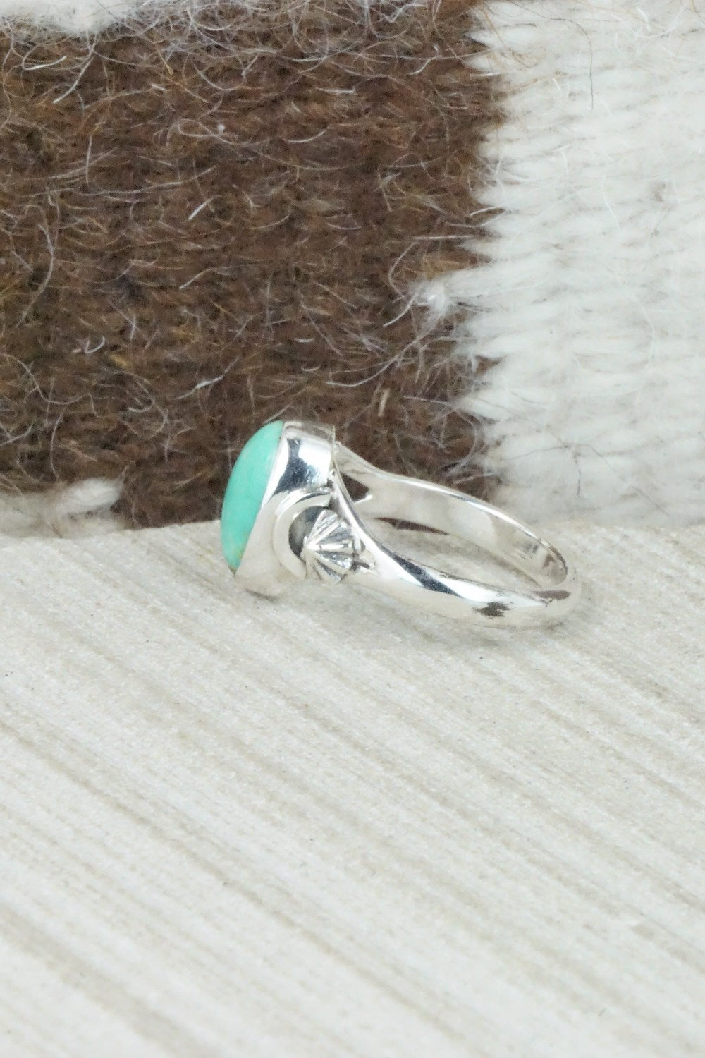 Turquoise & Sterling Silver Ring - Andrew Vandever - Size 6.5