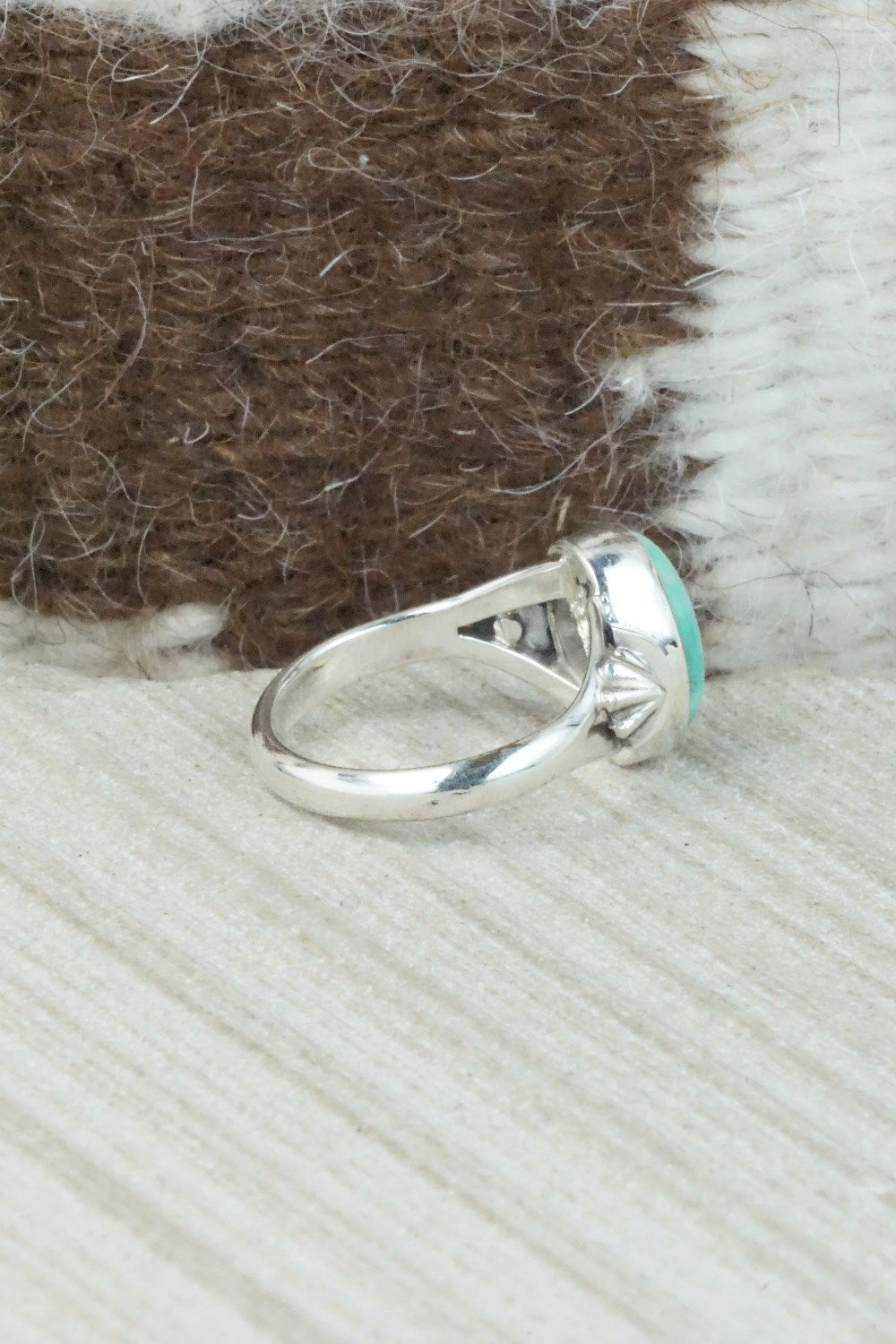 Turquoise & Sterling Silver Ring - Andrew Vandever - Size 6.5