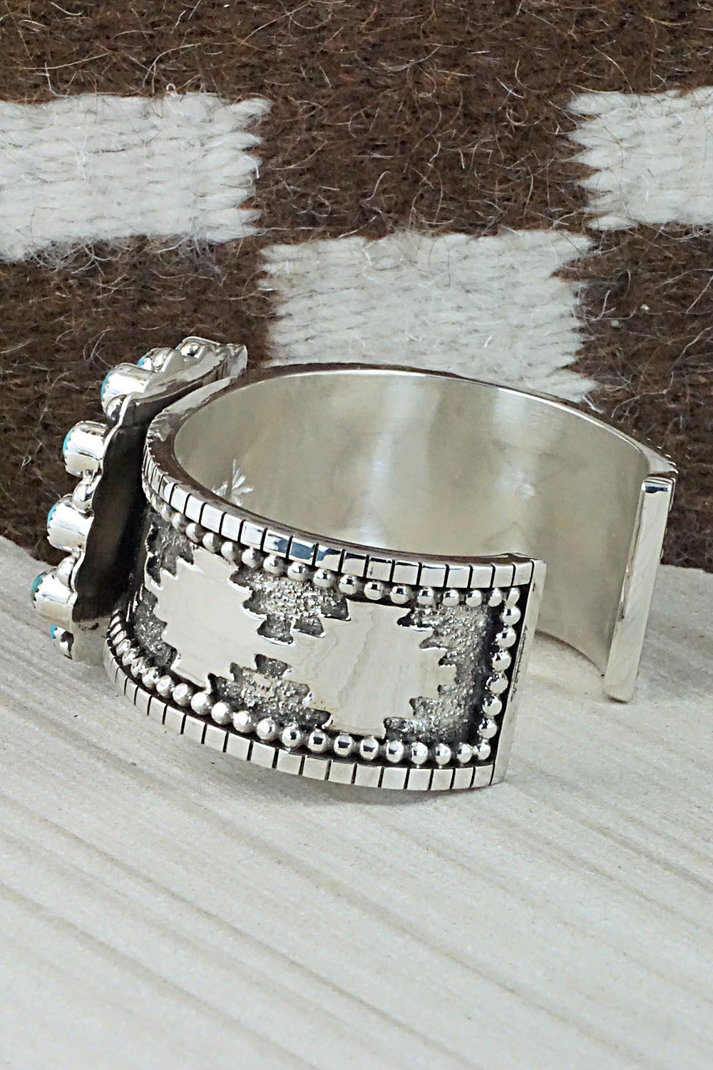 Turquoise, Spiny Oyster & Sterling Silver Bracelet - Sandra Parkett