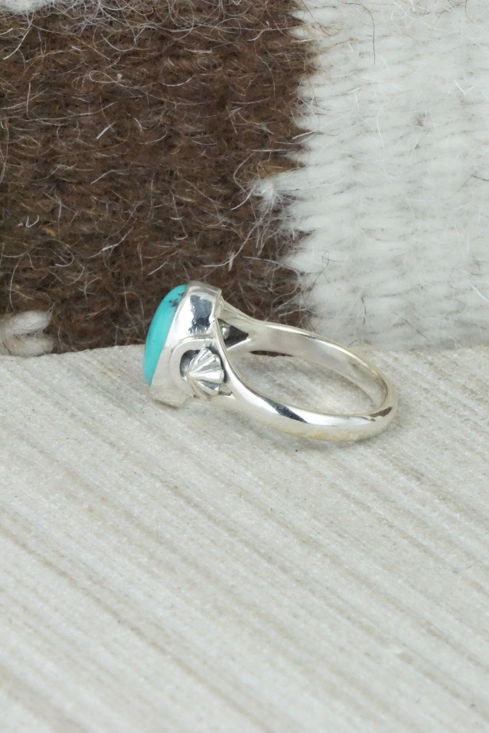 Turquoise & Sterling Silver Ring - Andrew Vandever - Size 7.25