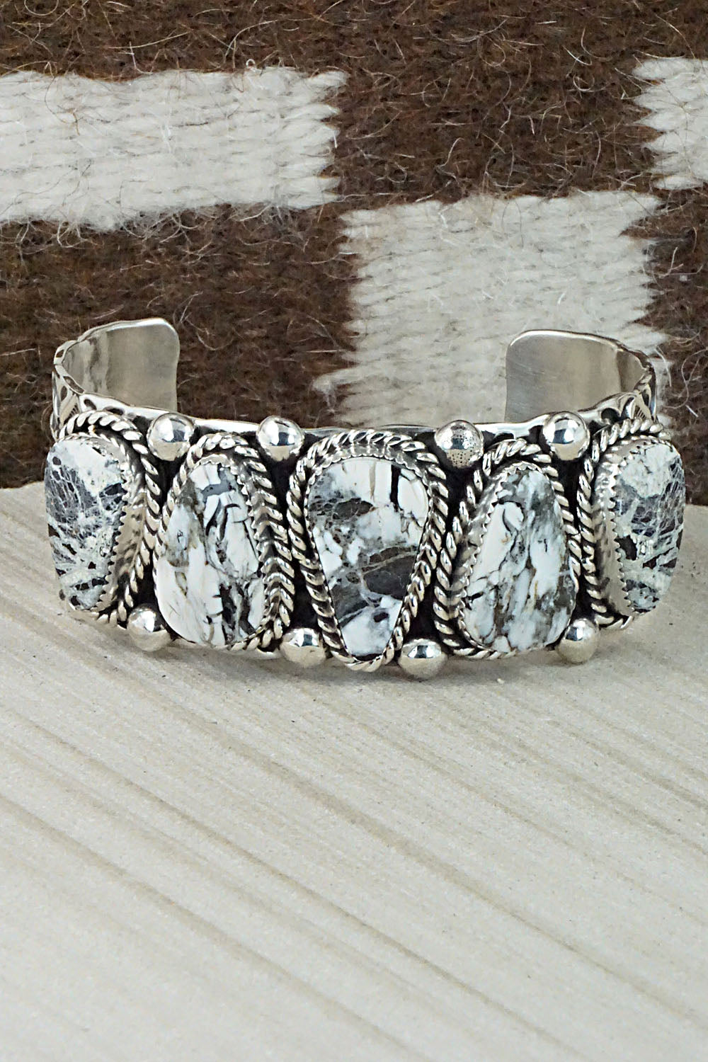 White Buffalo & Sterling Silver Bracelet - Elroy Chavez