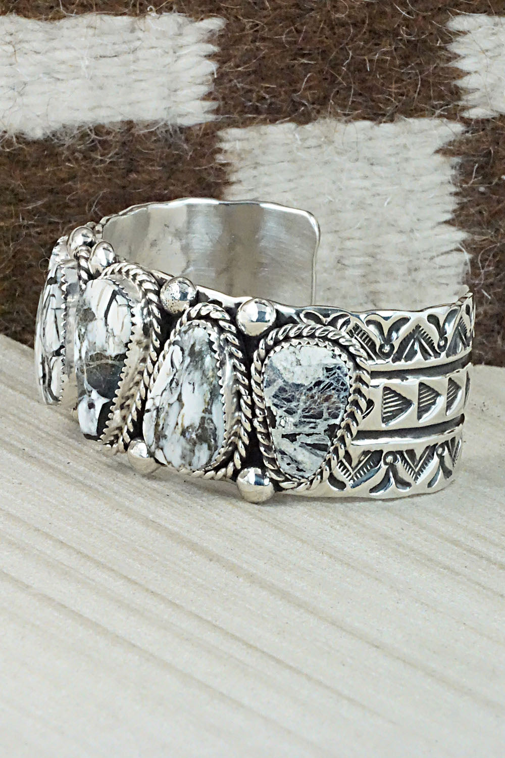 White Buffalo & Sterling Silver Bracelet - Elroy Chavez