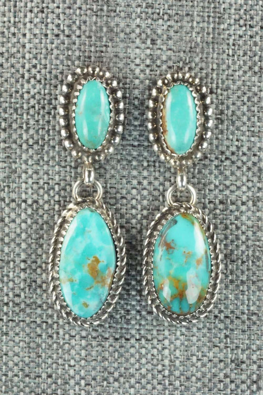 Turquoise & Sterling Silver Earrings - Alvin Joe