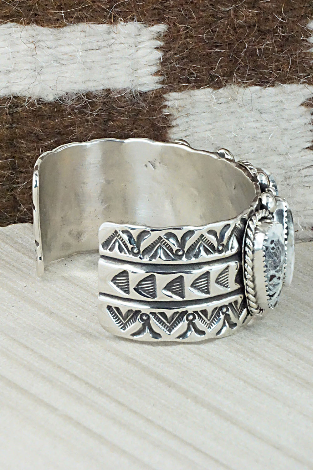 White Buffalo & Sterling Silver Bracelet - Elroy Chavez
