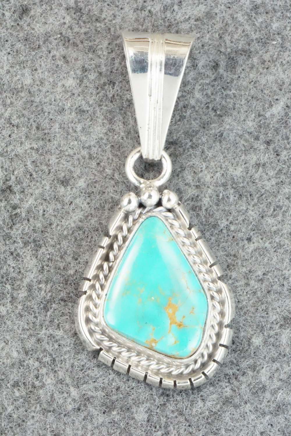Turquoise & Sterling Silver Pendant - Samuel Yellowhair