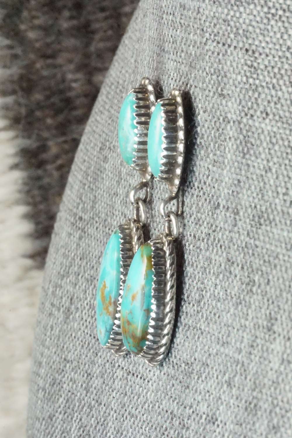 Turquoise & Sterling Silver Earrings - Alvin Joe