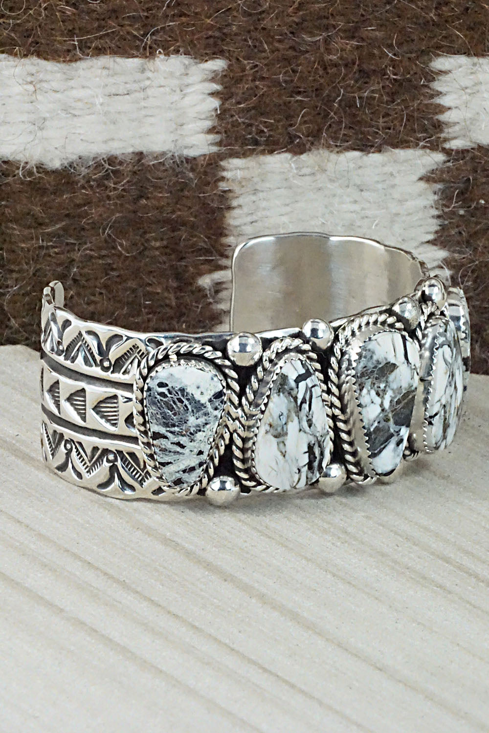 White Buffalo & Sterling Silver Bracelet - Elroy Chavez