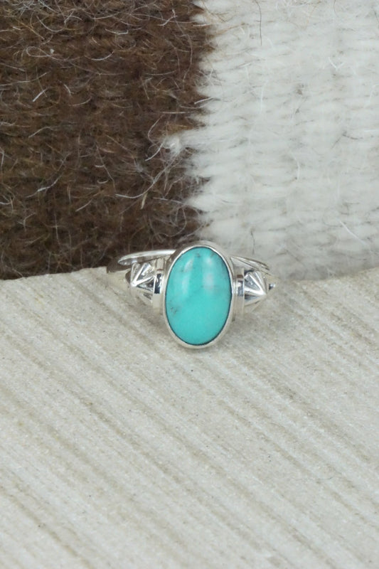 Turquoise & Sterling Silver Ring - Andrew Vandever - Size 7.75