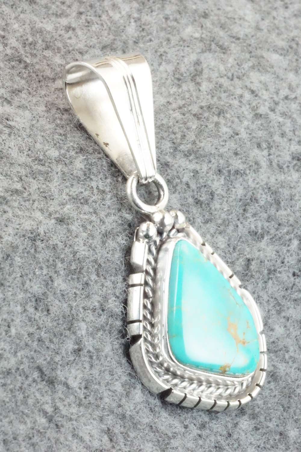 Turquoise & Sterling Silver Pendant - Samuel Yellowhair