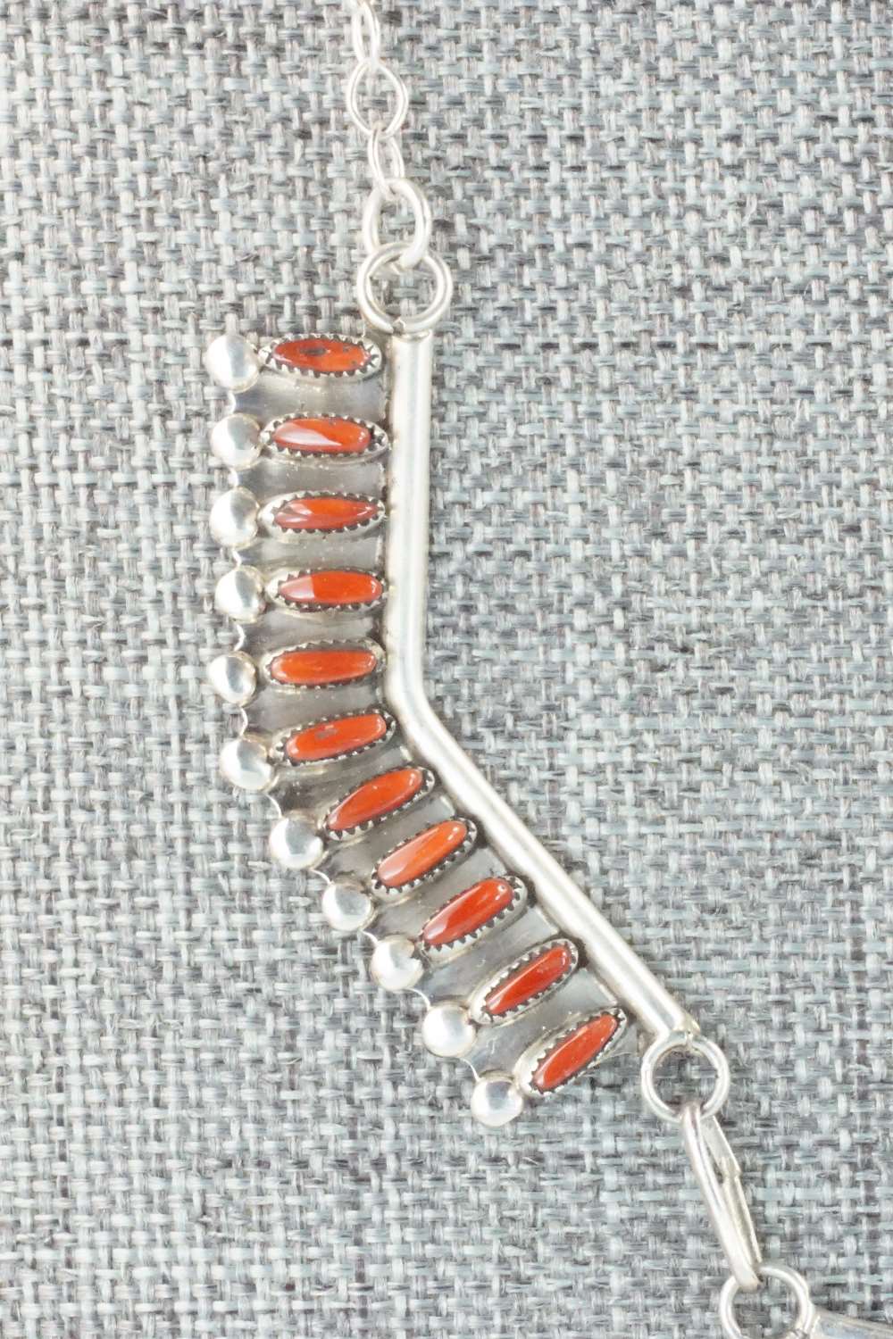 Coral & Sterling Silver Necklace Set - M Solomon
