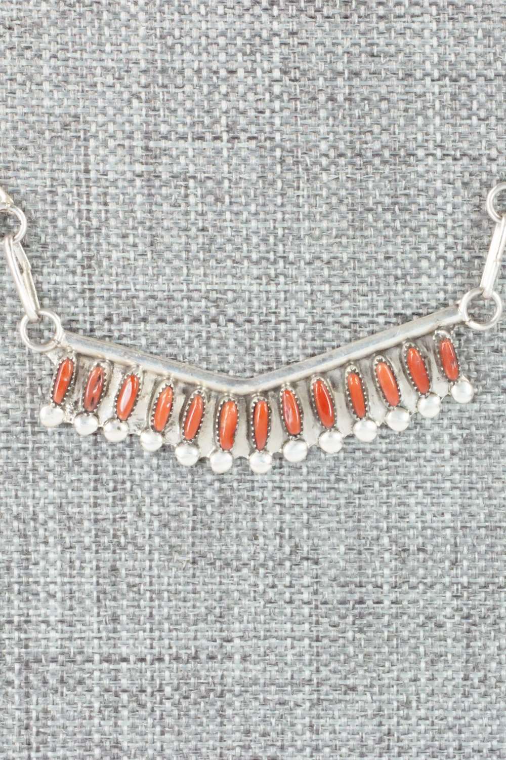 Coral & Sterling Silver Necklace Set - M Solomon