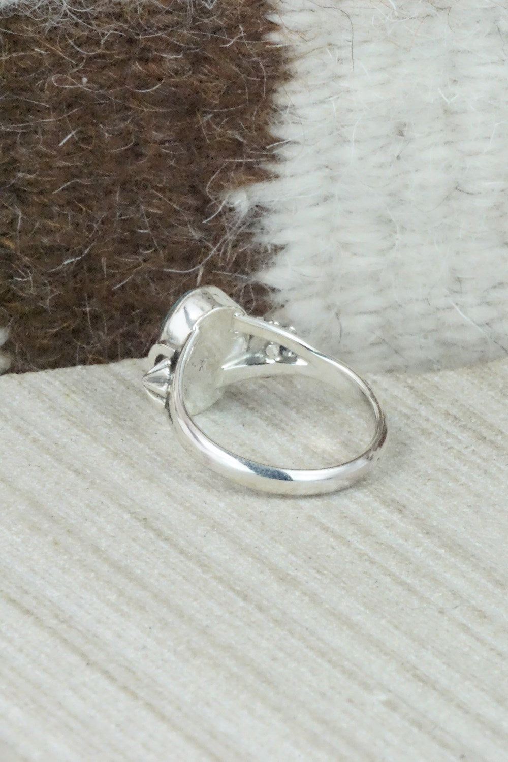Turquoise & Sterling Silver Ring - Andrew Vandever - Size 7.75