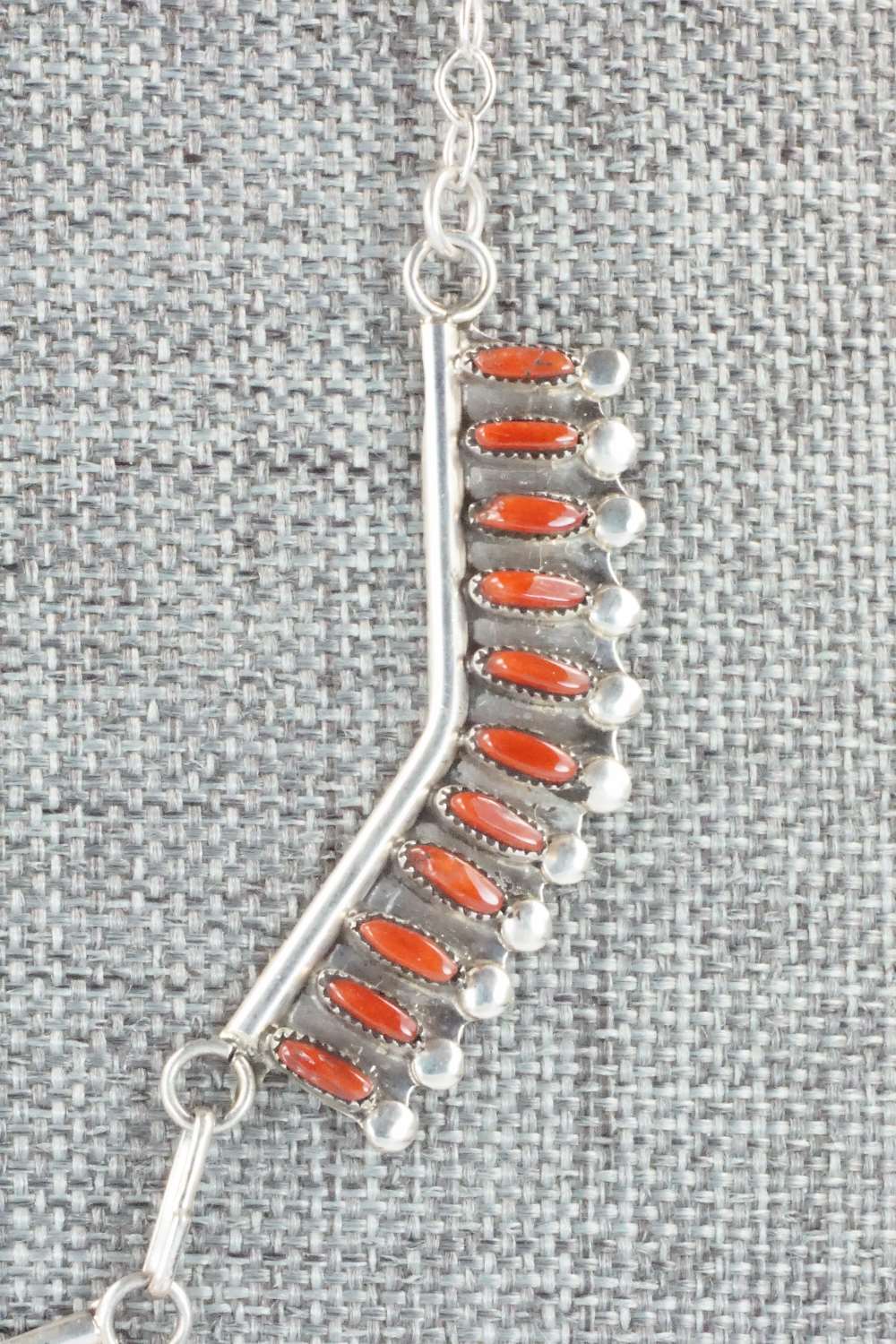 Coral & Sterling Silver Necklace Set - M Solomon
