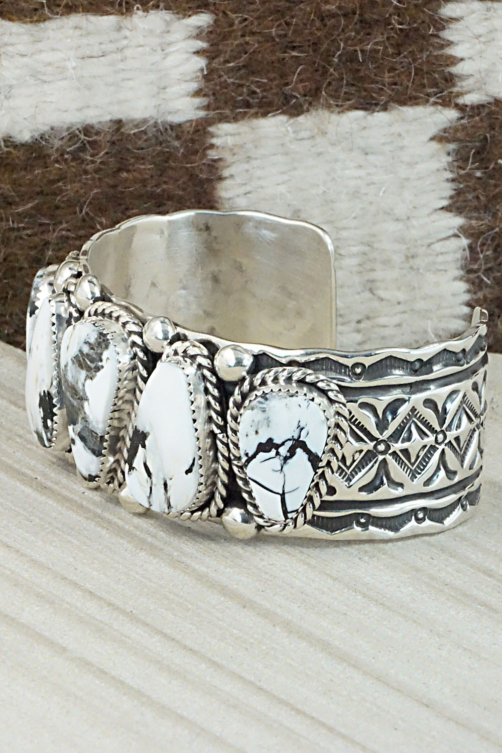 White Buffalo & Sterling Silver Bracelet - Elroy Chavez