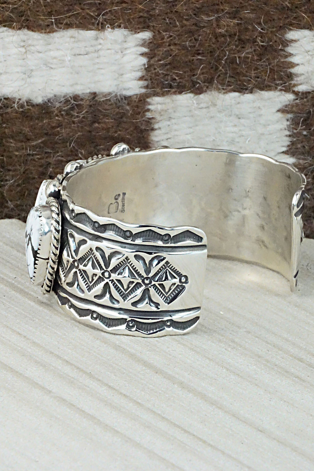 White Buffalo & Sterling Silver Bracelet - Elroy Chavez