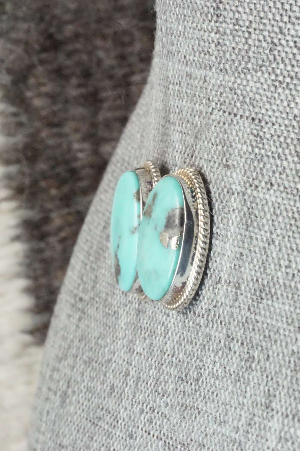 Turquoise & Sterling Silver Earrings - Verley Betone