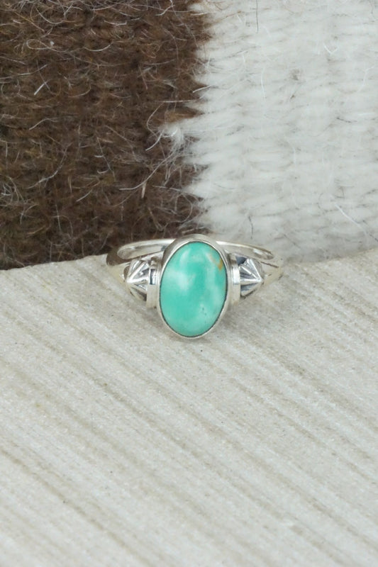 Turquoise & Sterling Silver Ring - Andrew Vandever - Size 8.75