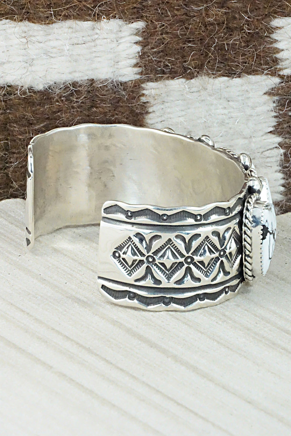 White Buffalo & Sterling Silver Bracelet - Elroy Chavez