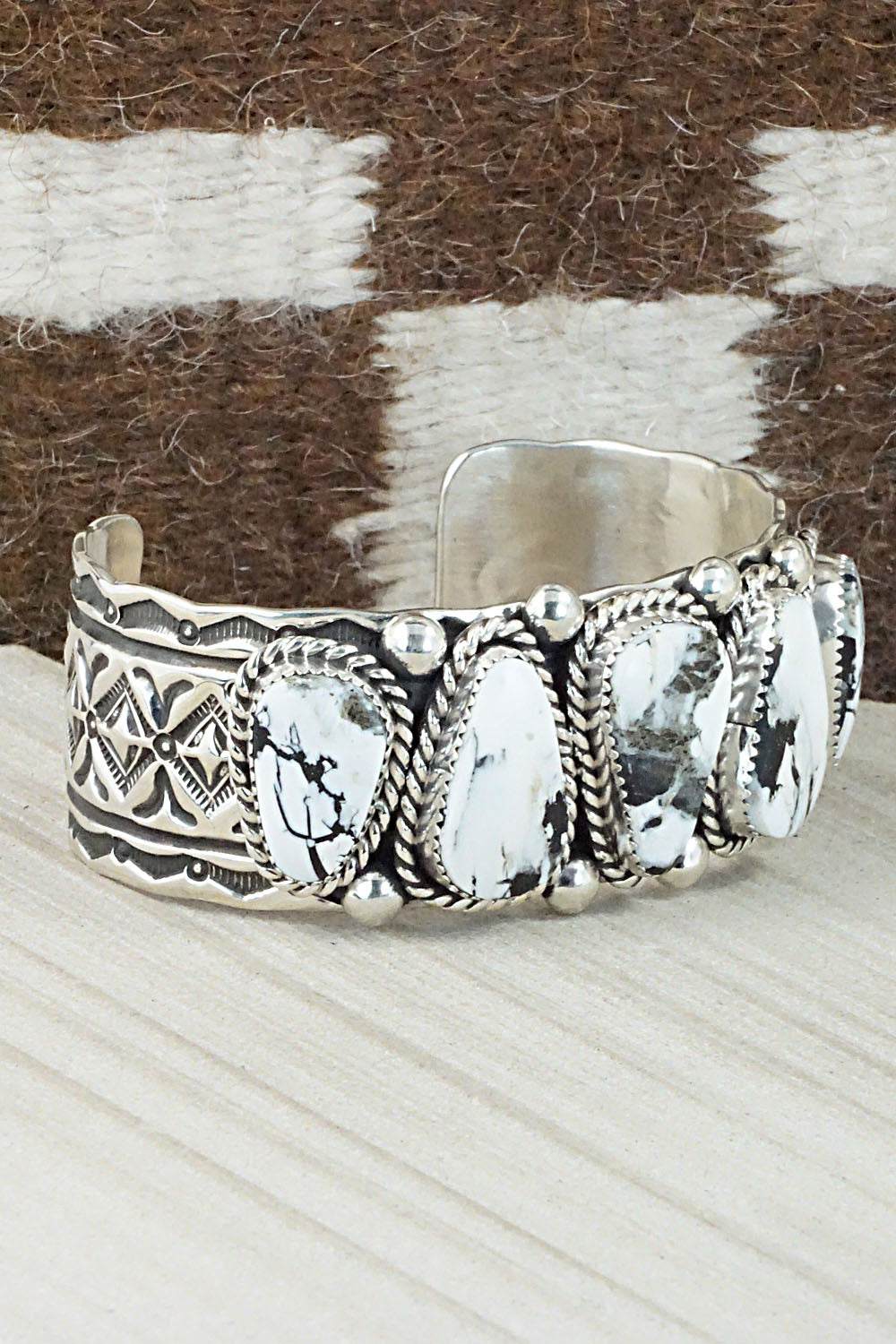 White Buffalo & Sterling Silver Bracelet - Elroy Chavez