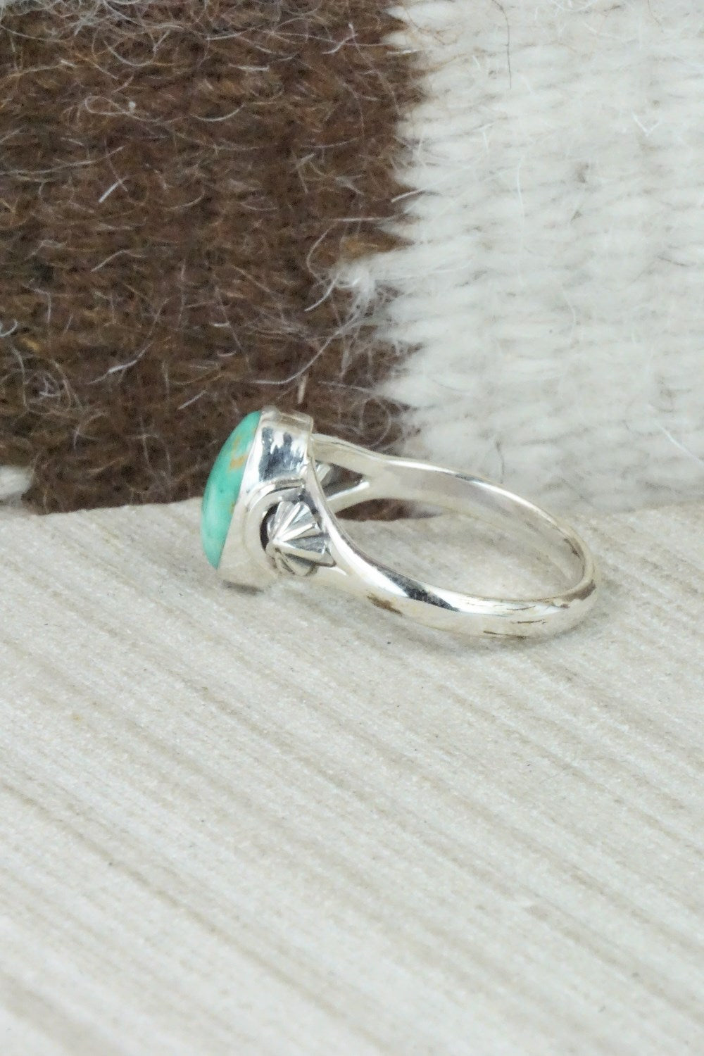 Turquoise & Sterling Silver Ring - Andrew Vandever - Size 8.75