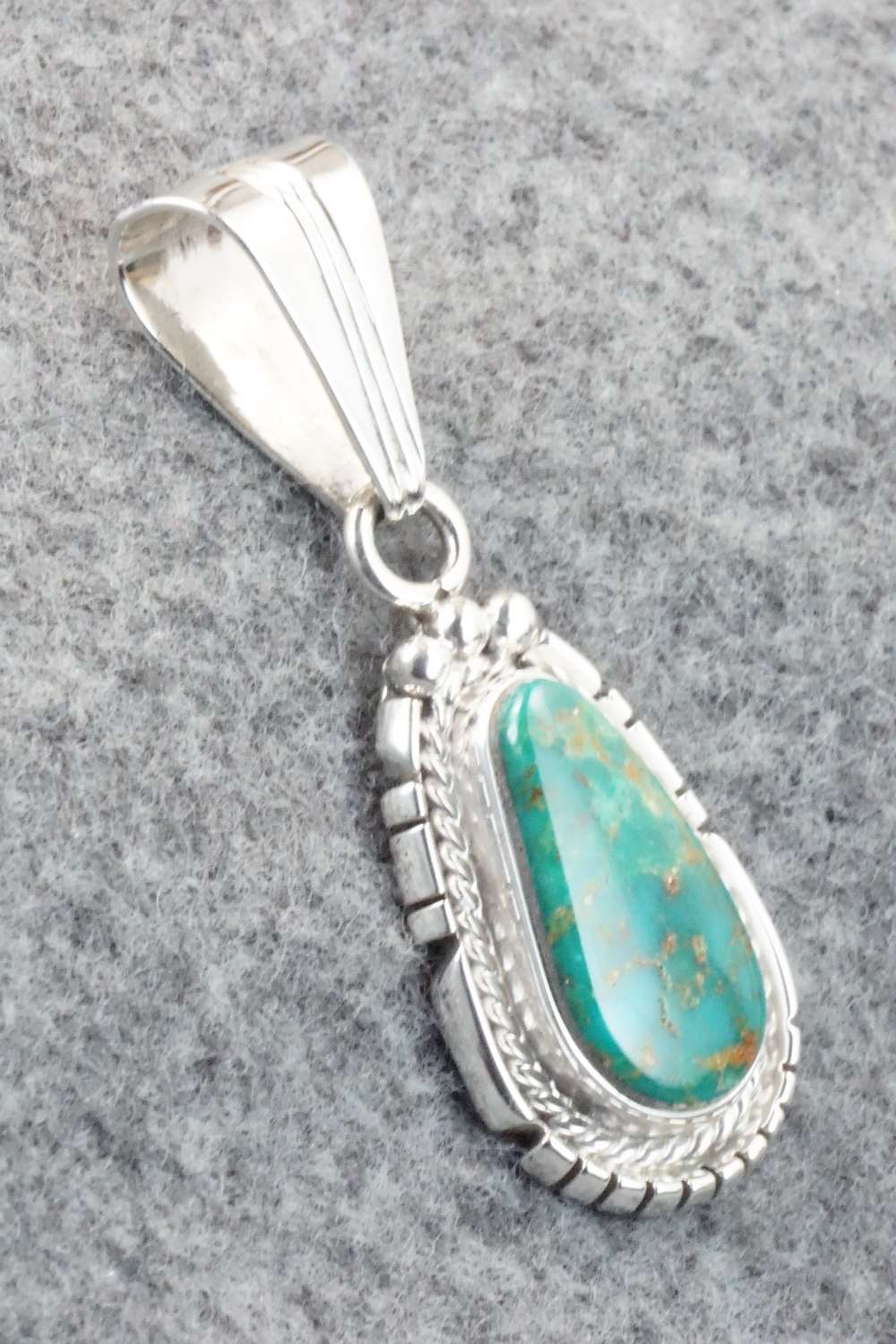 Turquoise & Sterling Silver Pendant - Samuel Yellowhair