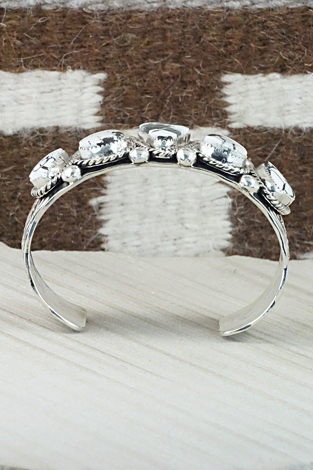 White Buffalo & Sterling Silver Bracelet - Elroy Chavez