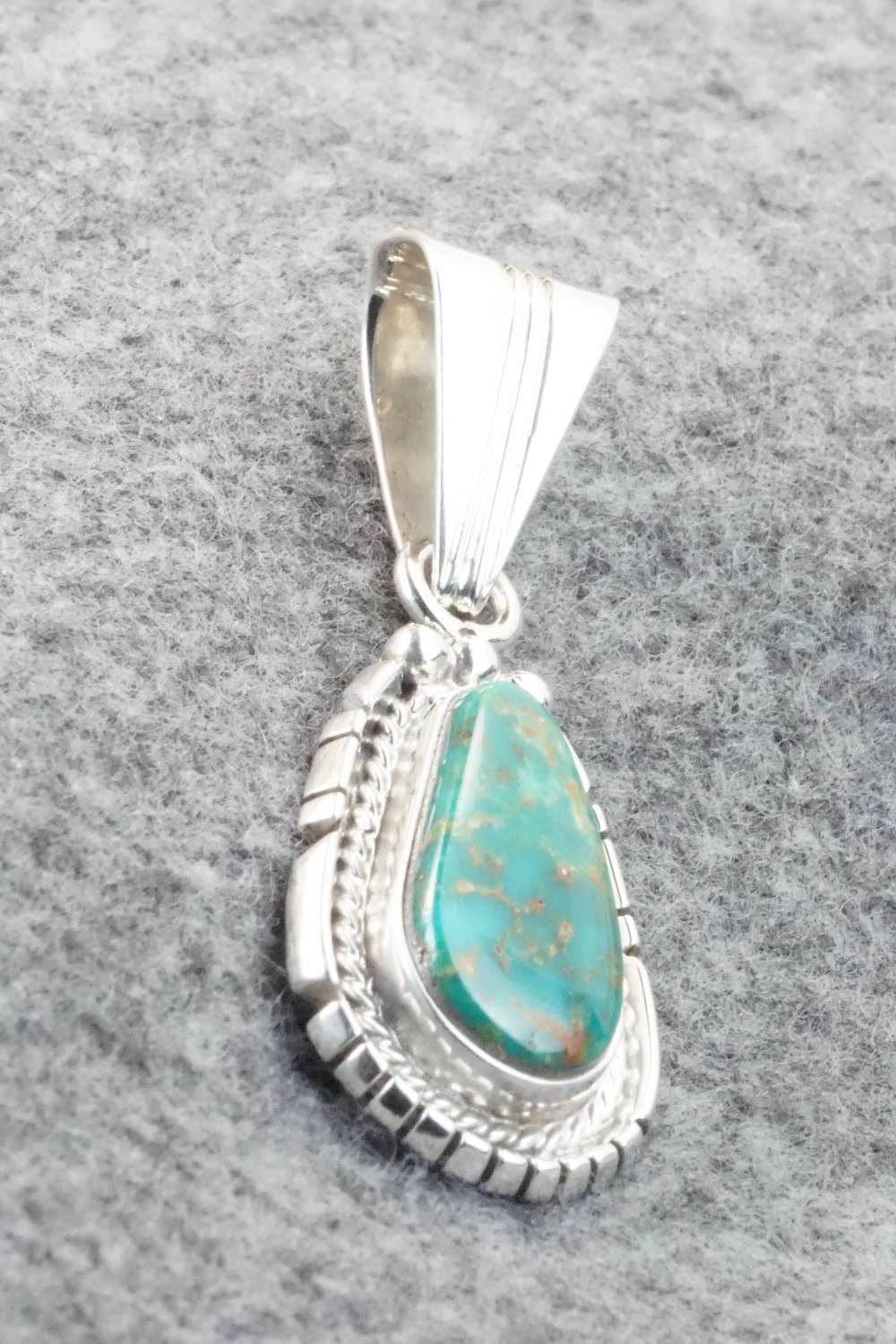 Turquoise & Sterling Silver Pendant - Samuel Yellowhair