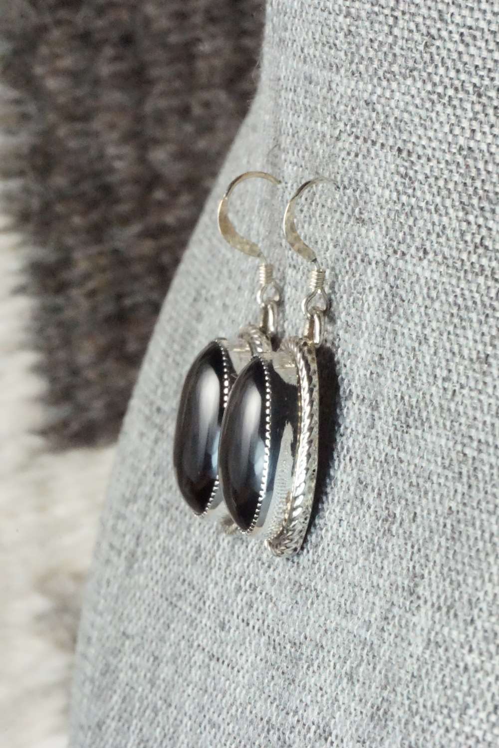 Onyx & Sterling Silver Earrings - Sheena Jack