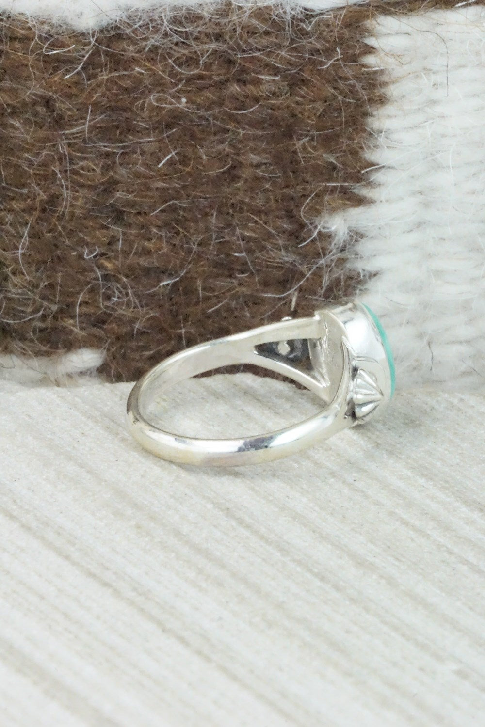 Turquoise & Sterling Silver Ring - Andrew Vandever - Size 8.75