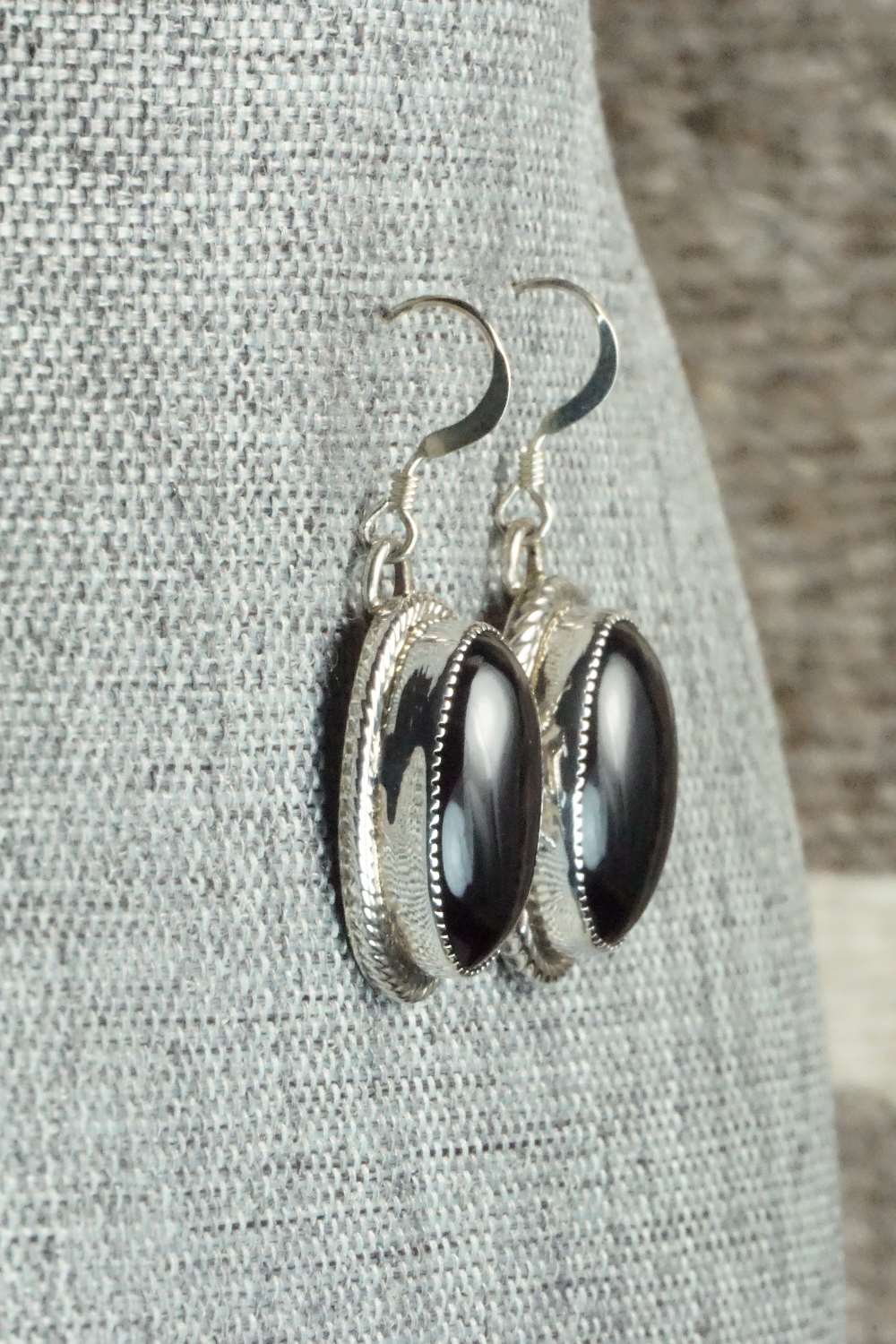 Onyx & Sterling Silver Earrings - Sheena Jack
