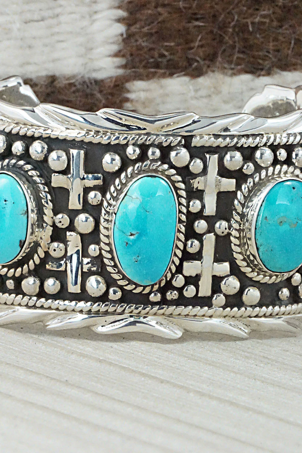 Turquoise & Sterling Silver Bracelet - Vernon Johnson