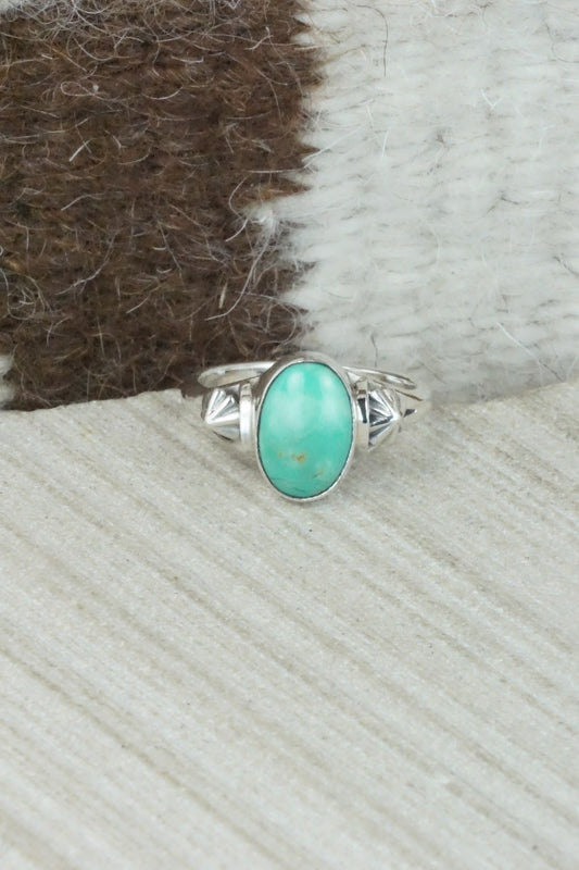 Turquoise & Sterling Silver Ring - Andrew Vandever - Size 8.5