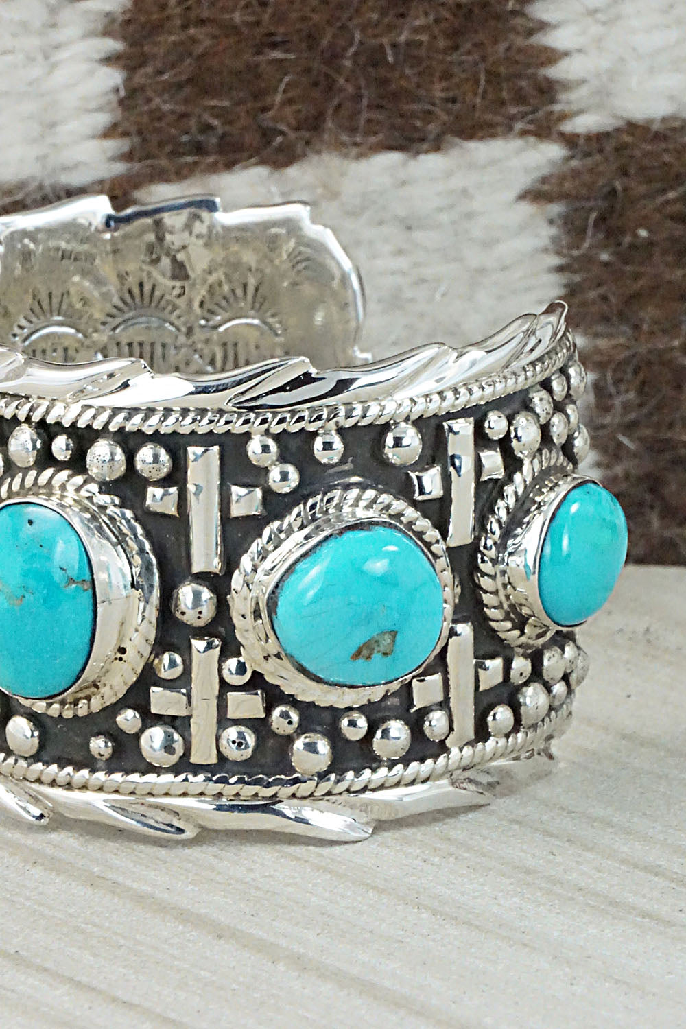 Turquoise & Sterling Silver Bracelet - Vernon Johnson